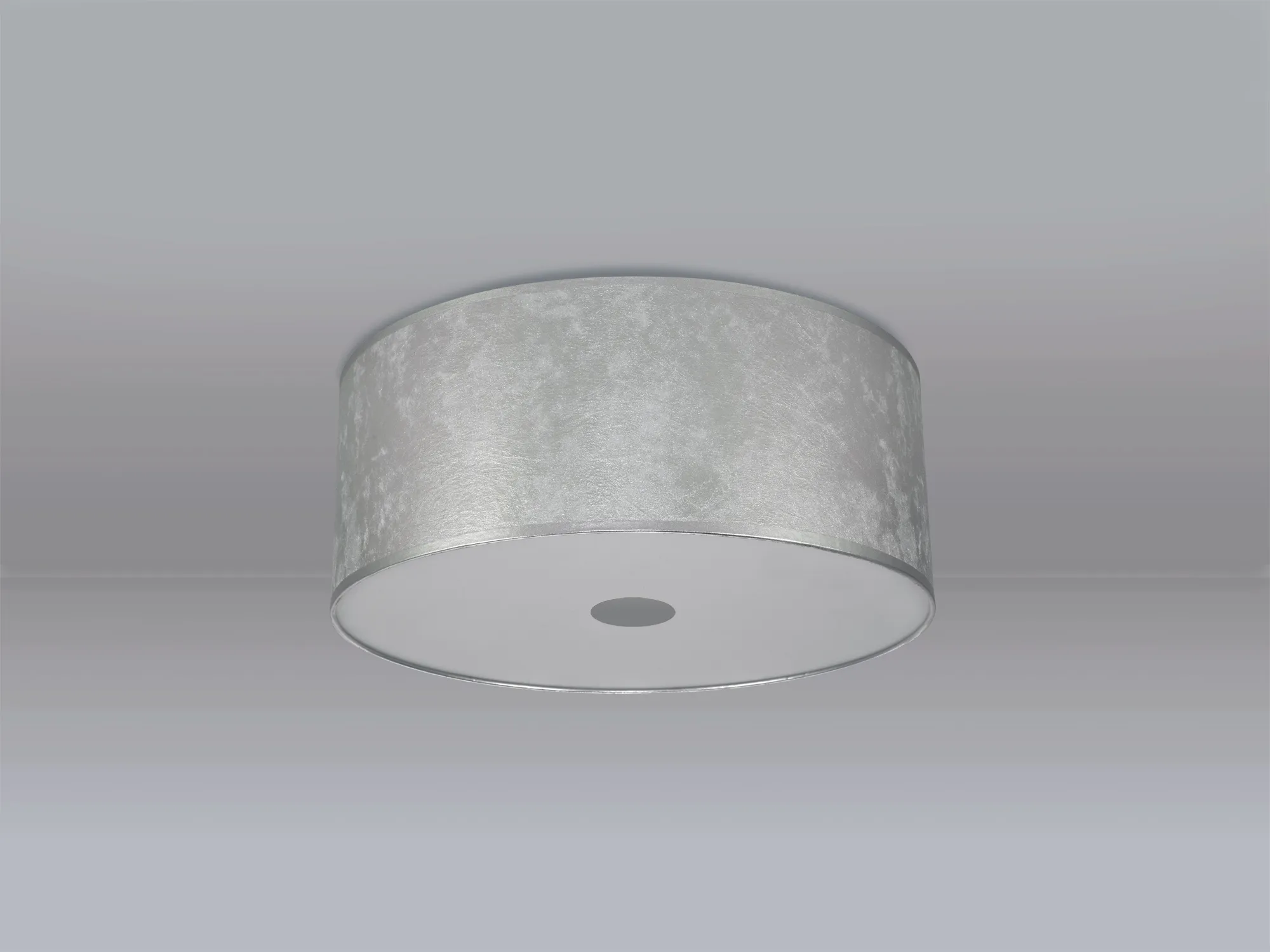 Baymont 50cm Flush 5 Light Silver Leaf, Frosted Diffuser DK0648  Deco Baymont WH SL